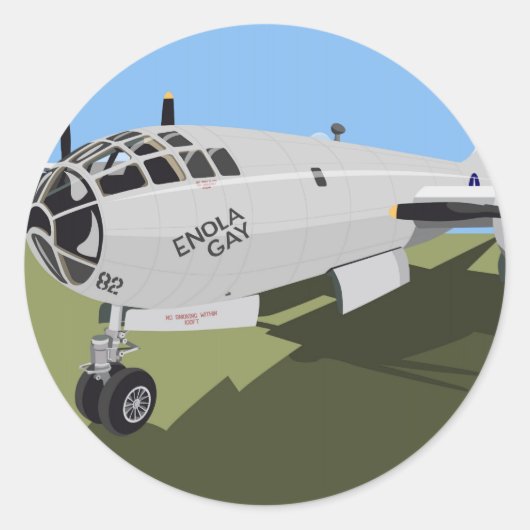 B29 Superfortress Bomber Ronde Sticker (Voorkant)