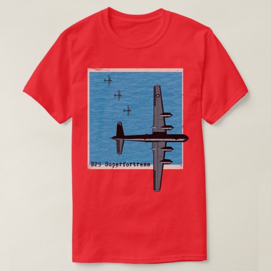 B29 Superfortress WW2 bommenwerper vliegtuig boven T-shirt (Design voorkant)