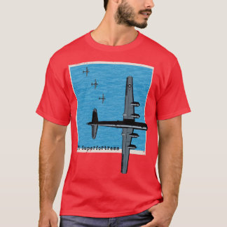 B29 Superfortress WW2 bommenwerper vliegtuig boven T-shirt