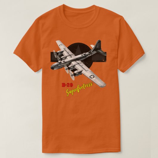 B29 Superfortress WW2 bommenwerper vliegtuig T-shirt (Design voorkant)