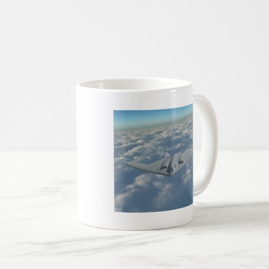 B2 Bomber boven de wolken Koffiemok (Voorkant rechts)