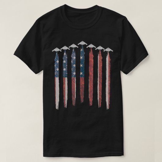 B2 Stealth Bomber Airplane USA Vlag B2 4 juli T-shirt (Design voorkant)