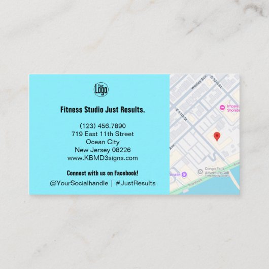 B2B Services QR Code Elektrisch Blauw Zwart Aanbevelingskaartje (Achterkant)