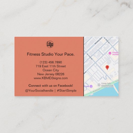 B2B Services QR-code gebrand Sinaasappel zwart Aanbevelingskaartje (Achterkant)