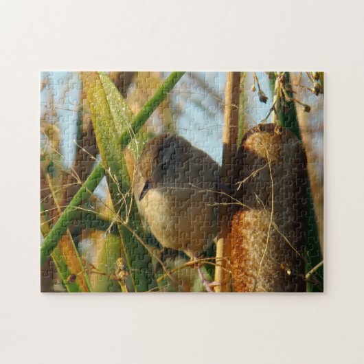 B3 Marsh Wren in Lisdodden Legpuzzel (Horizontaal)