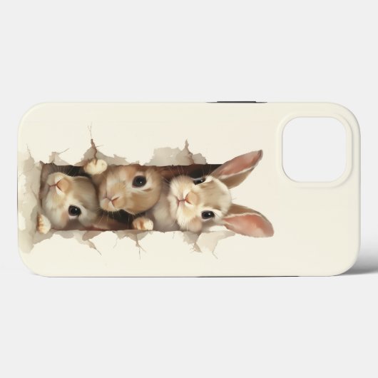 B3 Three Bunnies 3D Illusion Case-Mate iPhone Case (Achterkant (horizontaal))