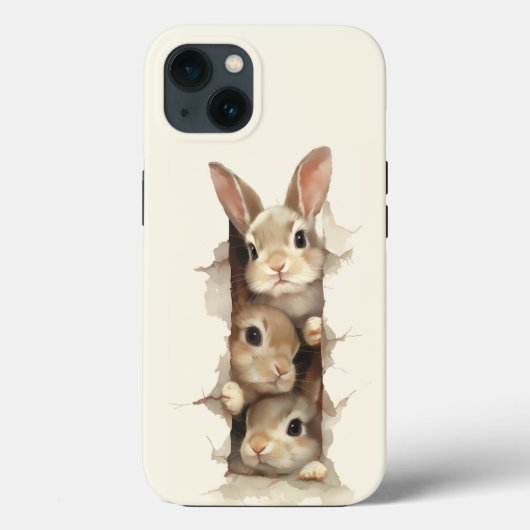 B3 Three Bunnies 3D Illusion Case-Mate iPhone Case (Achterkant)