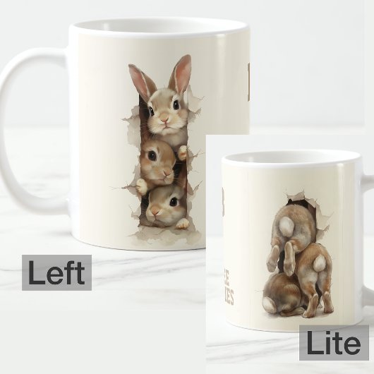 B3 Three Bunnies 3D Illusion  Koffiemok