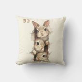 B3 Three Bunnies 3D Illusion Kussen (Voorkant)