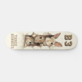 B3 Three Bunnies 3D Illusion  Persoonlijk Skateboard (Horizontaal)