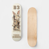 B3 Three Bunnies 3D Illusion  Persoonlijk Skateboard (Voorkant)