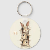 B3 Three Bunnies 3D Illusion Sleutelhanger (Voorkant)