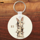 B3 Three Bunnies 3D Illusion Sleutelhanger (Voorkant)