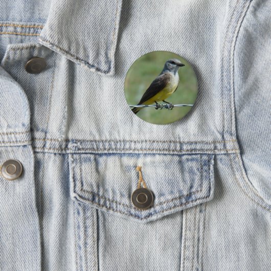 B44 Western Kingbird Ronde Button 5,7 Cm (In situ)