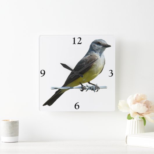 B45 Western Kingbird Vierkante Klok (Huis)