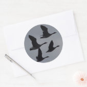 B46 Canadese ganzen in Flight Silhouette Ronde Sticker (Envelop)