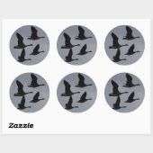 B46 Canadese ganzen in Flight Silhouette Ronde Sticker (Vel)