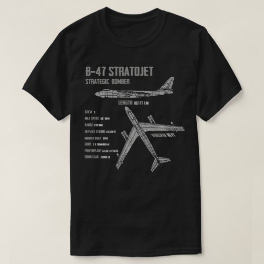 B47 Stratojet Lange hoes T-shirt (Design voorkant)