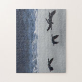 B48 Canadese Ganzen Boven Bevroren Rivier Legpuzzel (Verticaal)