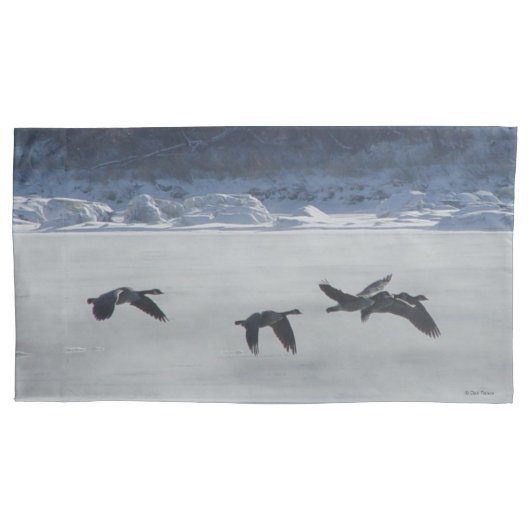 B48 Canadese ganzen in het vliegtuig boven de bevr Kussensloop (Voorkant)