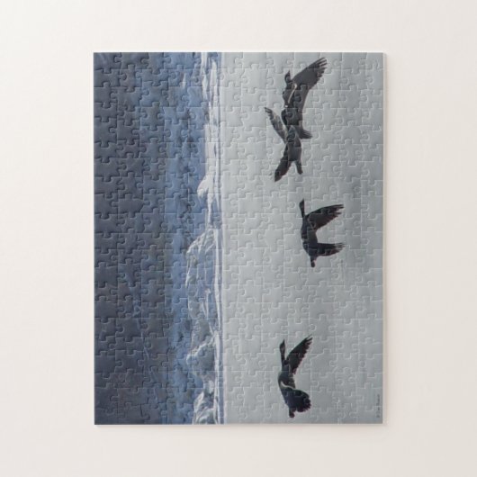 B48 Canadese ganzen over de bevroren rivier Legpuzzel (Verticaal)