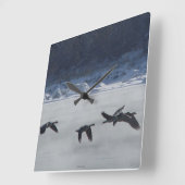 B48 Canadese ganzen over de bevroren rivier Vierkante Klok (Hoek)