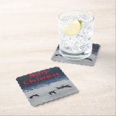 B48a  Canadian Geese Over Frozen River Coaster Kartonnen Onderzetters (Insitu)