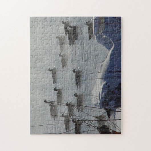 B49 Canadese ganzen op de bevroren rivier Legpuzzel (Verticaal)