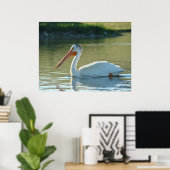 B4 Witte Pelican Poster (Thuiskantoor)