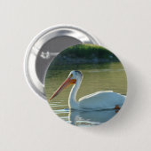 B4 Witte Pelican Ronde Button 5,7 Cm (Voorkant /achterkant)