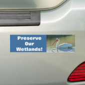 B4 Witte Pelikaan Bumpersticker (Op auto)