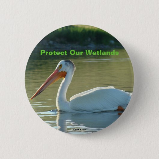 B4 Witte Pelikaan Ronde Button 5,7 Cm (Voorkant)
