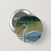 B4 Witte Pelikaan Ronde Button 5,7 Cm (Voorkant /achterkant)