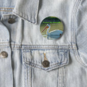 B4 Witte Pelikaan Ronde Button 5,7 Cm (In situ)