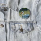 B4 Witte Pelikaan Ronde Button 5,7 Cm (In situ)
