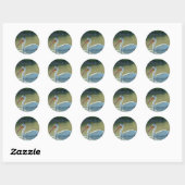 B4 Witte Pelikaan Ronde Sticker (Vel)