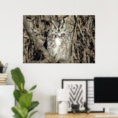 B51 Great Horned Owl Poster (Thuiskantoor)