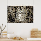 B51 Great Horned Owl Poster (Keuken)