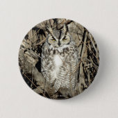 B51 Great Horned Owl Ronde Button 5,7 Cm (Voorkant)