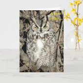 B51 Grote Gehoornde Uil Kaart (Gele Bloem)
