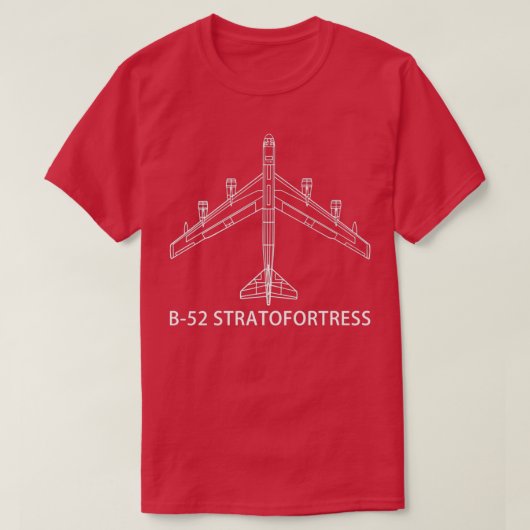 B52 Stratofort Bomber Plane Gift Schematic Blu T-shirt (Design voorkant)