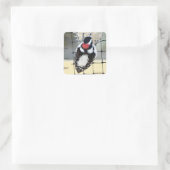 B53 Kleine Bonte Specht Vierkante Sticker (Tas)