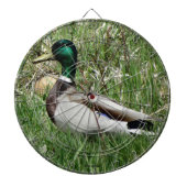B55 Mallard Duck Drake Greenhead in de Grass Dartbord (Voorkant)
