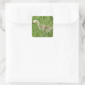 B58 Canadese gans Kuiken in het Gras Vierkante Sticker (Tas)