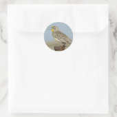 B6 Westelijke Weideleeuwerik Ronde Sticker (Tas)