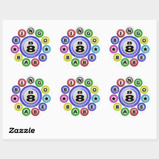 B8 Bingo Babe Ronde Sticker (Vel)