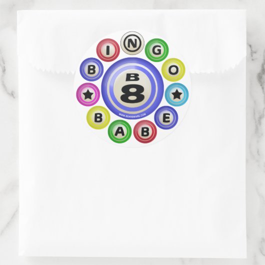 B8 Bingo Babe Ronde Sticker (Tas)