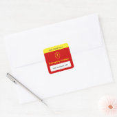 b9 - PAS DIT AAN ~ Contact in noodgevallen. Vierkante Sticker (Envelop)