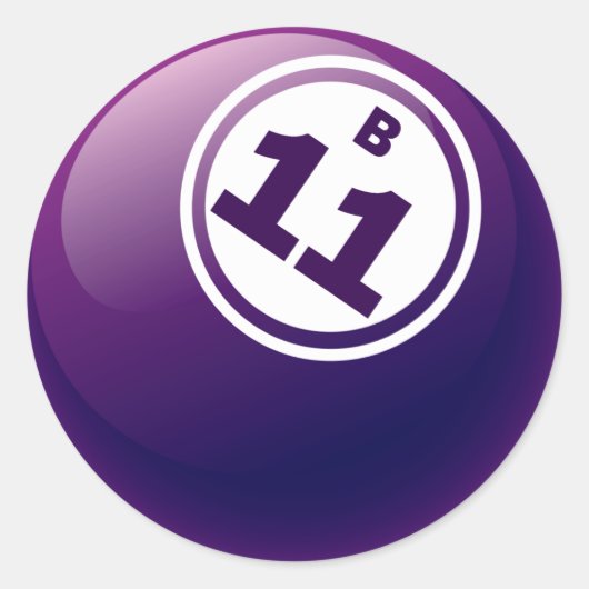 B 11 BINGO BALL RONDE STICKER (Voorkant)