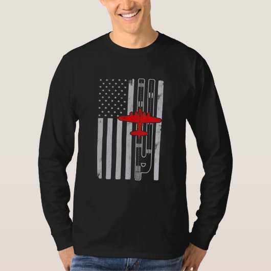B-17 Amerikaanse vliegbaan vliegend vliegtuig T-shirt (Voorkant)